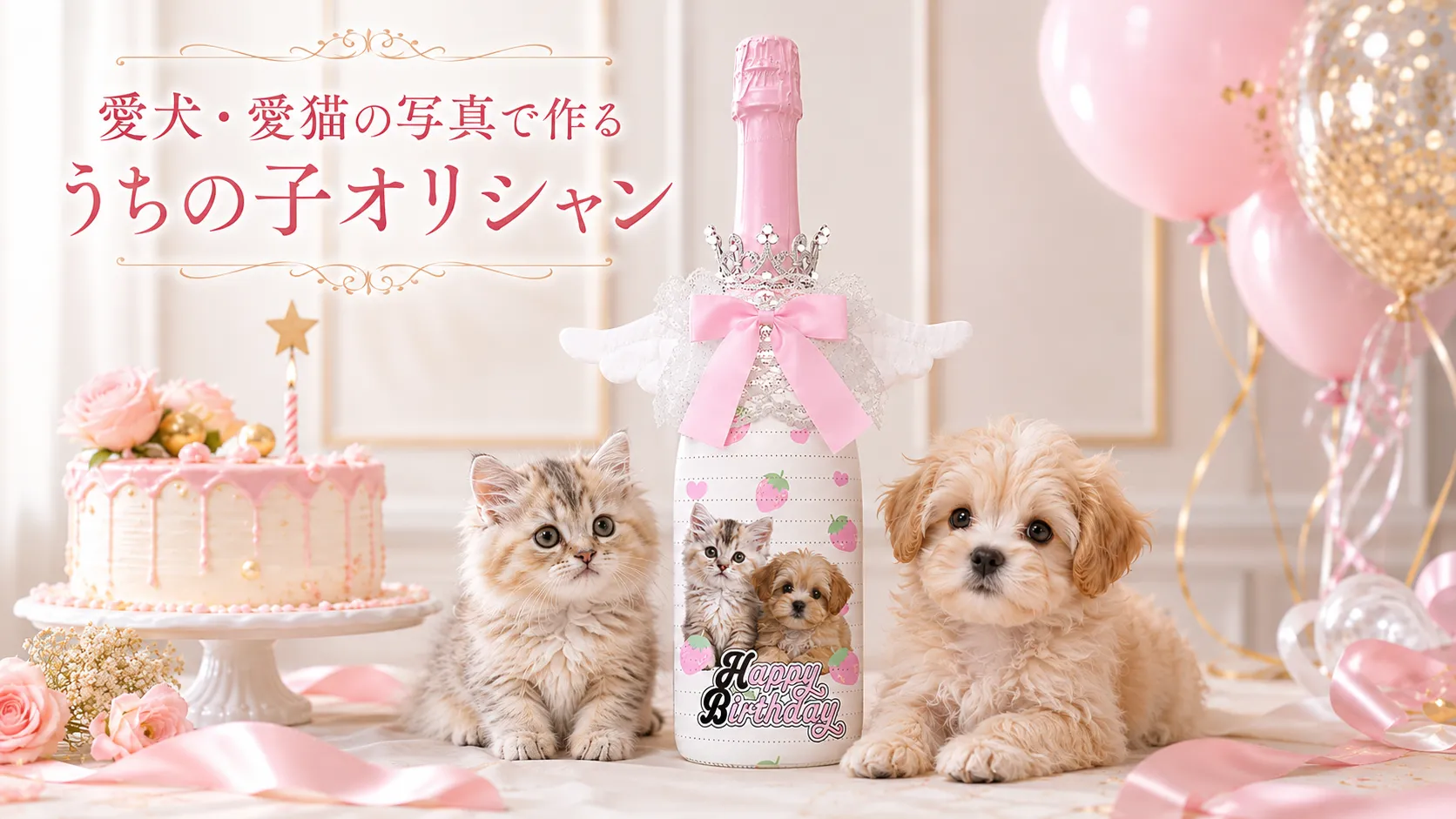 愛犬と愛猫の写真で作るうちの子オリシャンと誕生日ケーキ