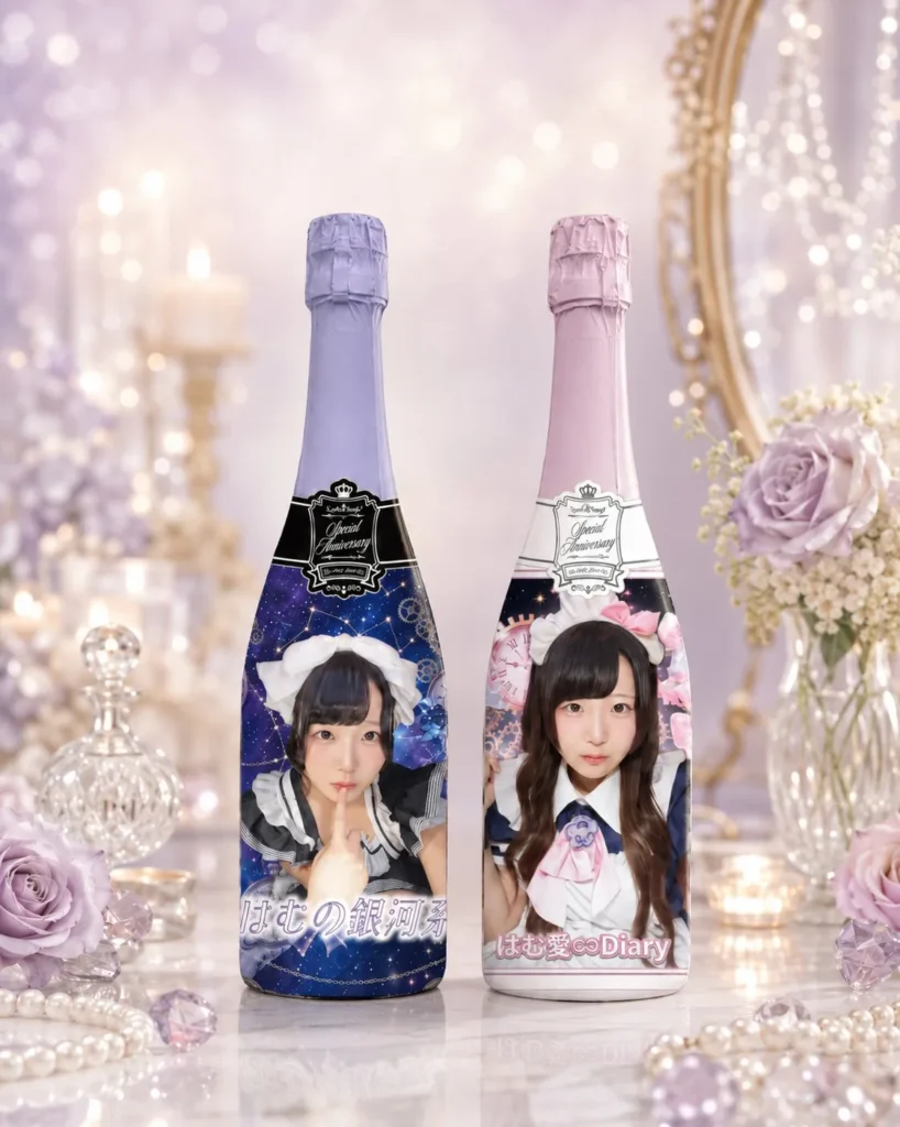 コンカフェK様よりご注文いただいたキャスト写真入りオリシャン12本のうち、一部のデザインを使用した制作実績イメージ画像